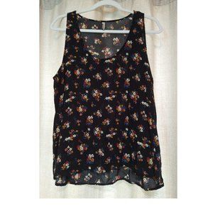 Summer Top - Sleeveless Flower Tank Top XL